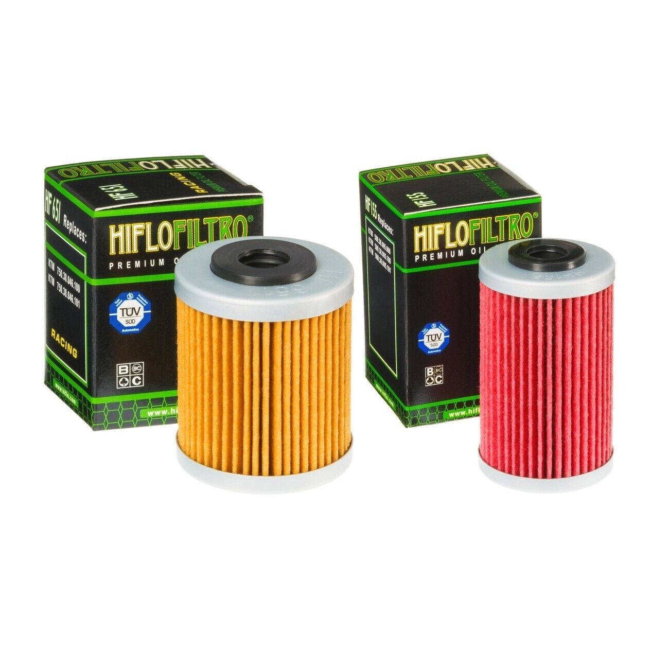 2x Hiflo Premium Oil Filters HF155 and HF651