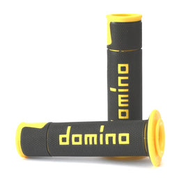 Buy black-yellow Domino A450 Road Racing grips - Medium Soft - Choice of Colour