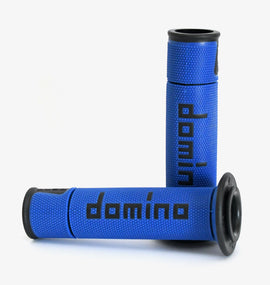 Buy blue-and-black Domino A450 Road Racing grips - Medium Soft - Choice of Colour