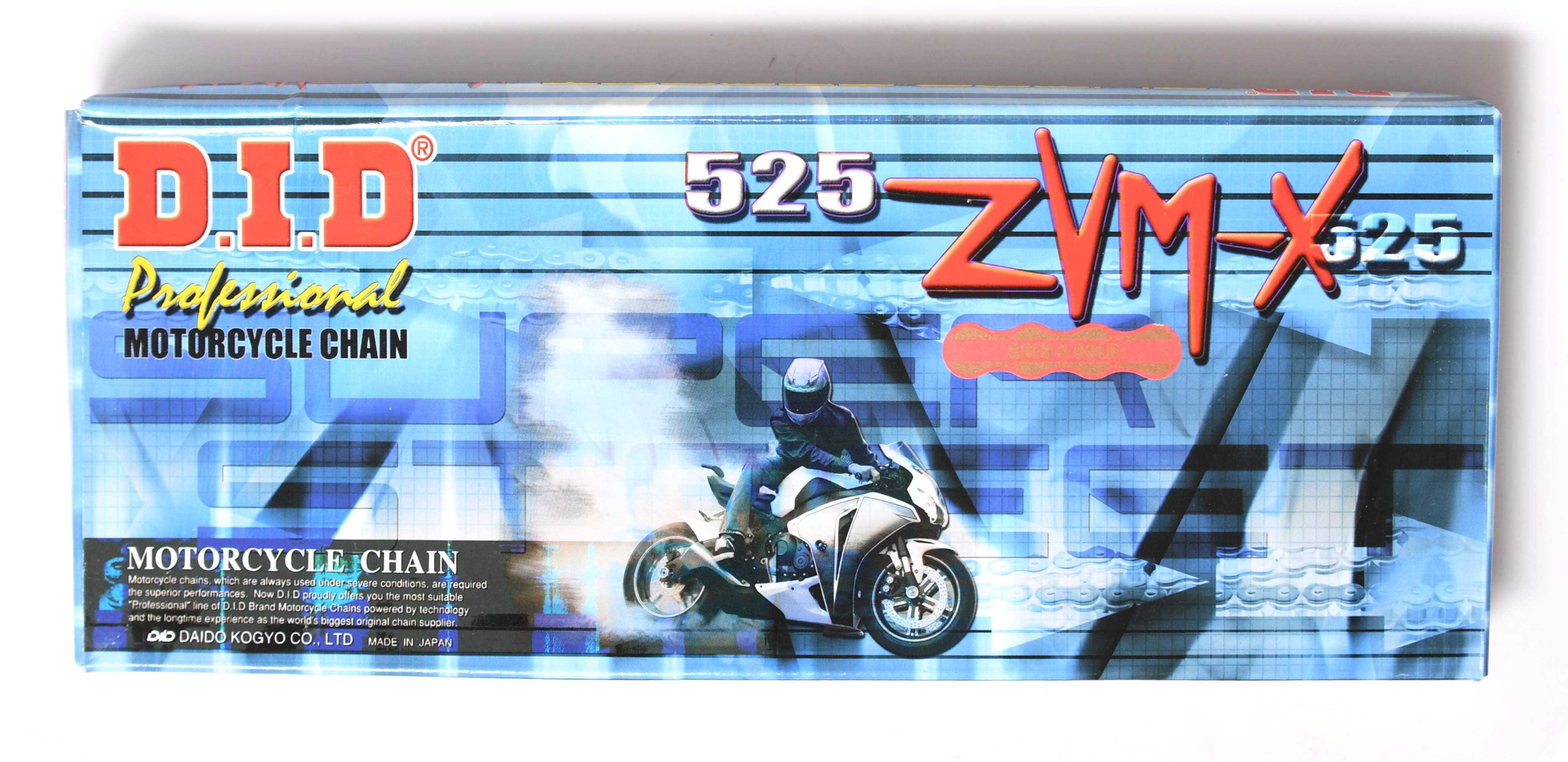 DID 525 ZVMX Super Heavy Duty X-Ring Gold Drive Chain – 116 Links