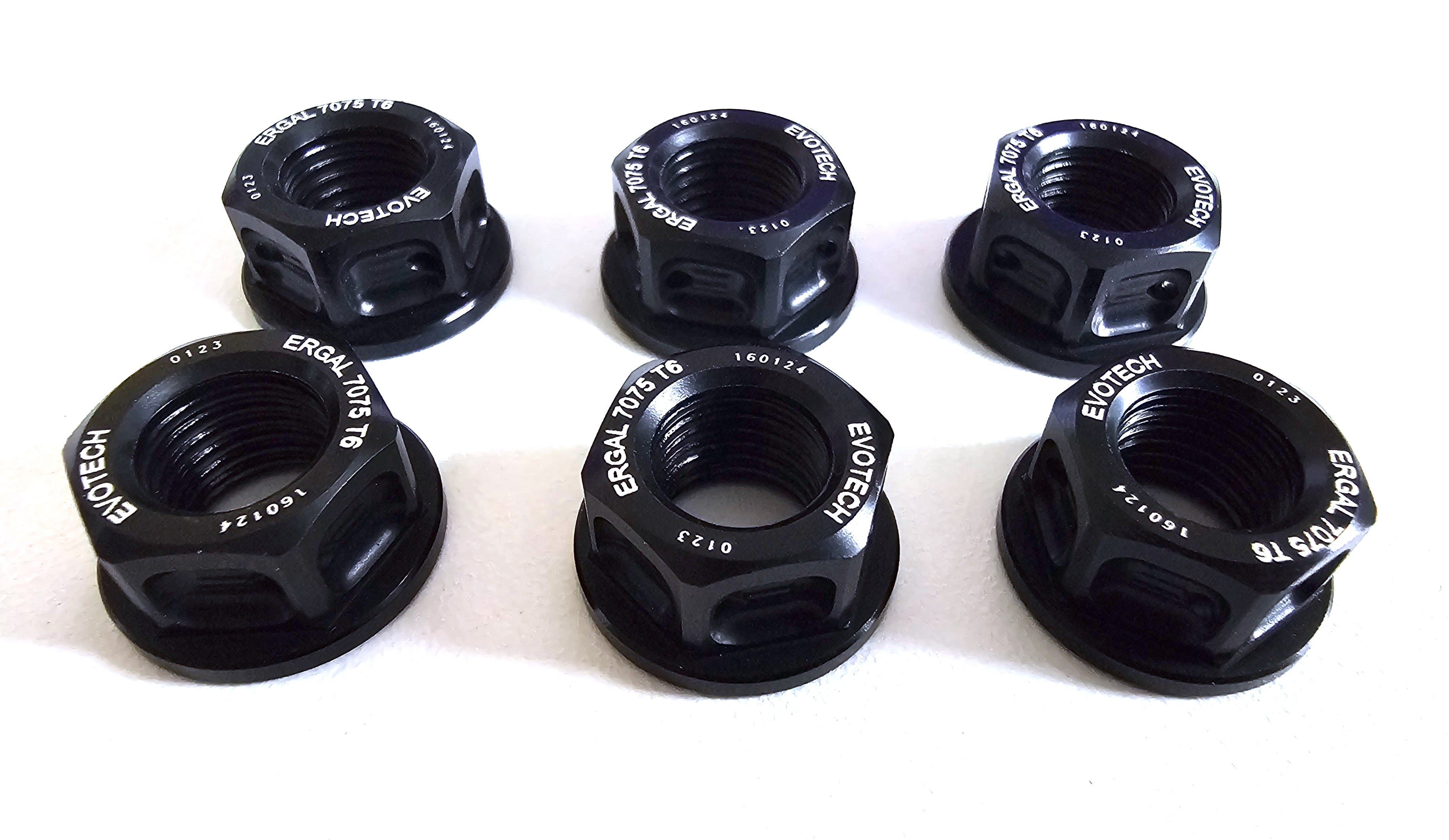 Evotech Aluminium M10 Sprocket Nut 10mm x 1.25mm (6 Pack) - 0