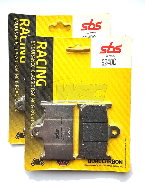 SBS 624DC Dual Carbon Racing Brake Pads (Full Front Set)