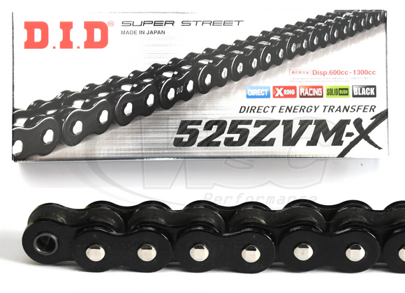DID 525 ZVM-X Super Street Extra Heavy Duty Chain 124 Links - Choice of Colour - Up to 1300cc