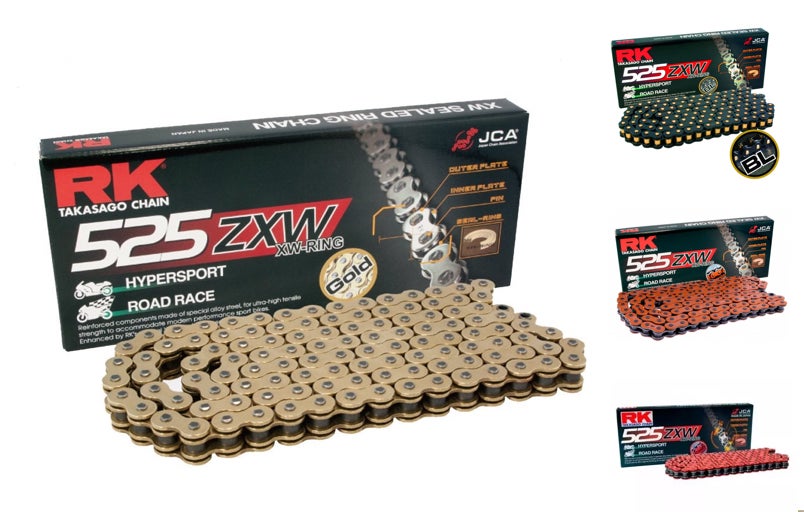 RK 525 ZXW XW-Ring Chain - Available in Gold, Black Line or Orange