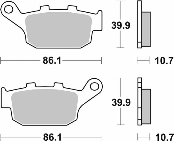 SBS Street Sinter Rear Brake Pads 614LS - Rear