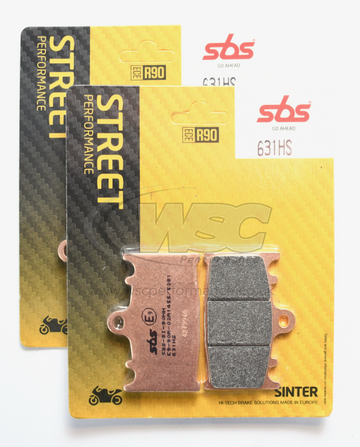 SBS 631HS Street Sinter Brake Pads (Full Front Set - 2 Packs)
