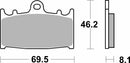 SBS 631HS Street Sinter Brake Pads (Full Front Set - 2 Packs)-2