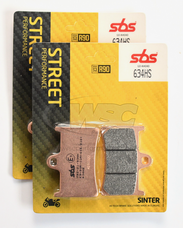 SBS 634HS Street Sinter Brake Pads (Full Front Set - 2 Packs)