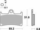 SBS 634DC Dual Carbon Racing Brake Pads (Full Front Set - 2 Packs)-2