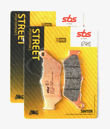 SBS 674HS Street Sinter Brake Pads (Full Front Set - 2 Packs)