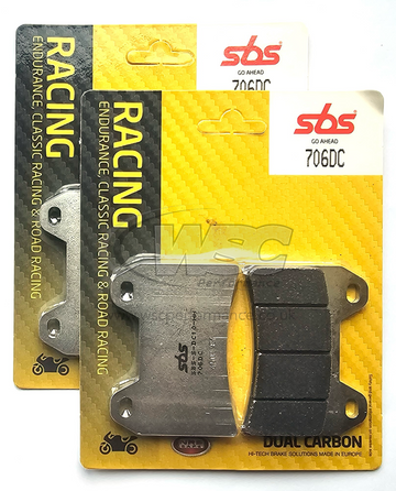 SBS 706DC Dual Carbon Racing Brake Pads (Full Front Set - 2 Packs)
