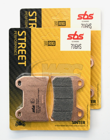 SBS 706HS Street Sinter Brake Pads (Full Front Set - 2 Packs)