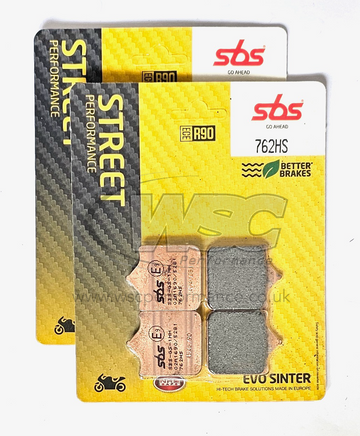 SBS 762HS Street Sinter Brake Pads (Full Front Set - 2 Packs