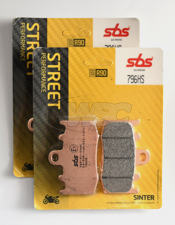 SBS 796 HS Street Sinter Brake Pads (Full Front Set - 2 Packs)