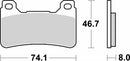 SBS 809HS Street Sinter Brake Pads (Full Front Set - 2 Packs)-2