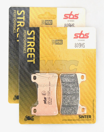 SBS 809HS Street Sinter Brake Pads (Full Front Set - 2 Packs)