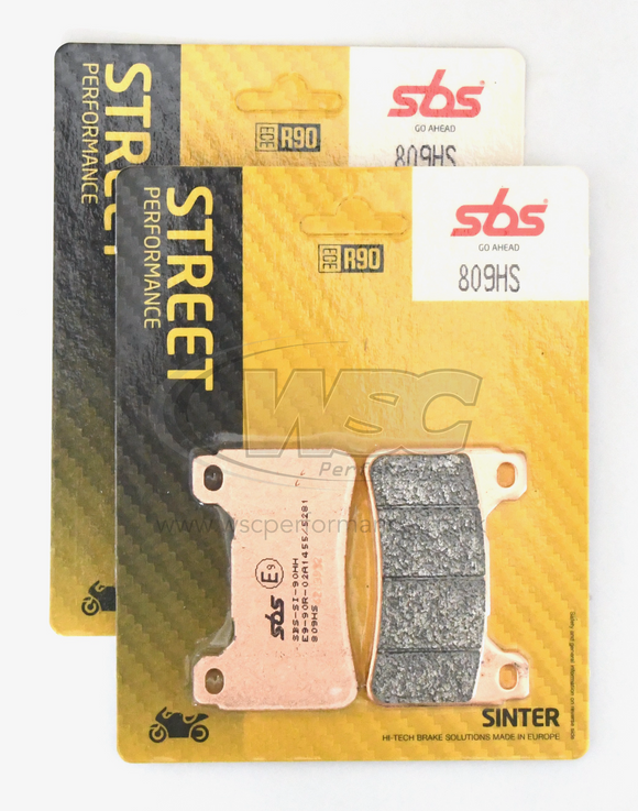 SBS 809HS Street Sinter Brake Pads (Full Front Set - 2 Packs)