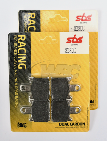 SBS 838DC Dual Carbon Brake Pads (Full Front Set - 2 Packs)