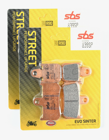 SBS 839SP Evo Sinter (Street Performance Upgrade) Brake Pads (Full Front Set - 2 Packs)