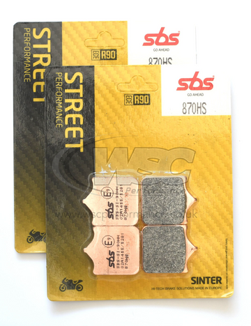 SBS 870HS Street Sinter Brake Pads (Full Front Set - 2 Packs)