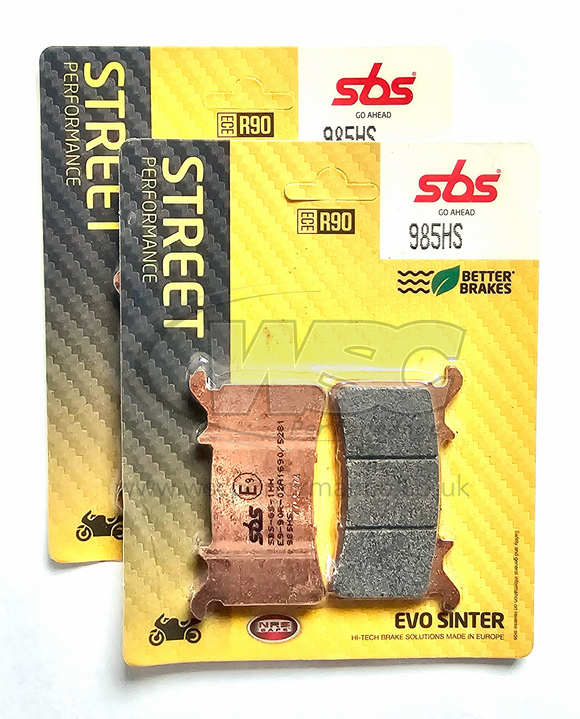 SBS 985HS Street Sinter Brake Pads (Full Front Set - 2 Packs)