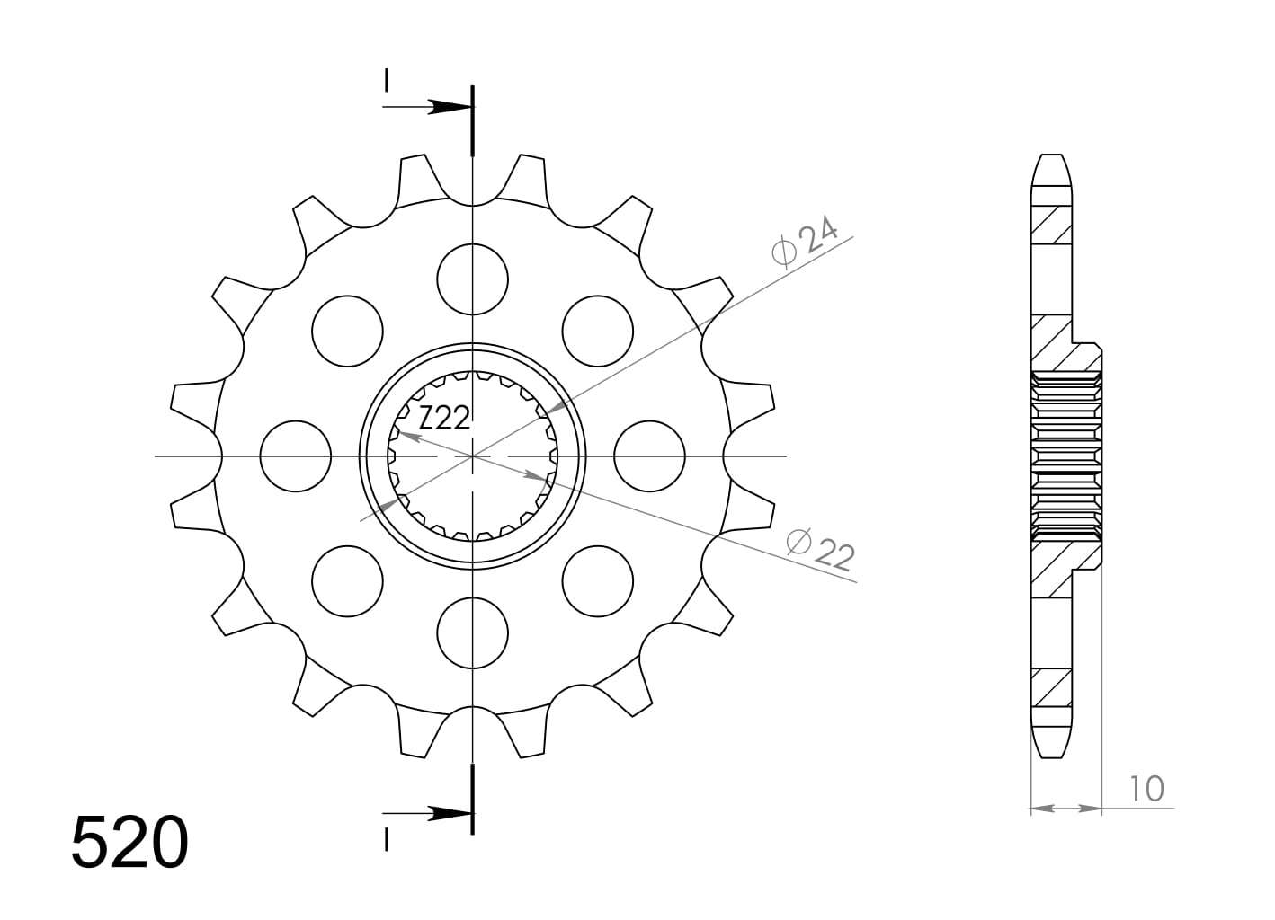 Supersprox Steel Front Sprocket CST-402:16 - 0