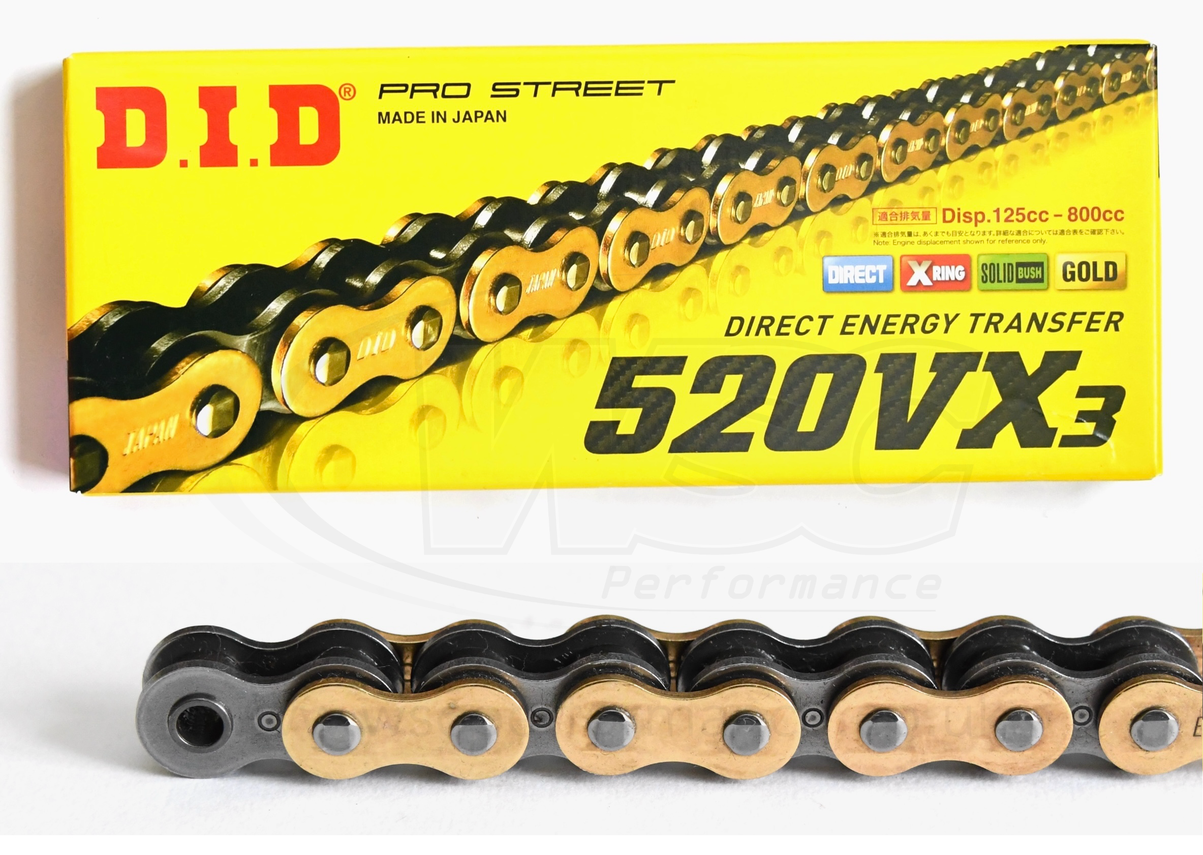 DID 520 VX Pro Street Heavy Duty Chain 116 Links - Choice of Colour - Up to 800cc