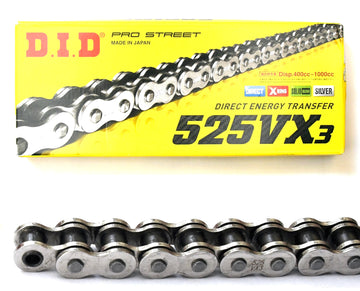 Buy silver DID 525 VX Pro Street Heavy Duty Chain - Choice of Size and Colour