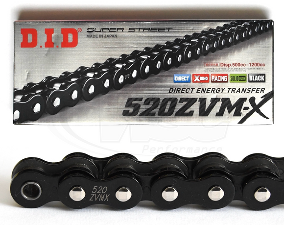 DID 520 ZVM-X Super Street Extra Heavy Duty Chain - Choice of Length and Colour - Up to 1200cc