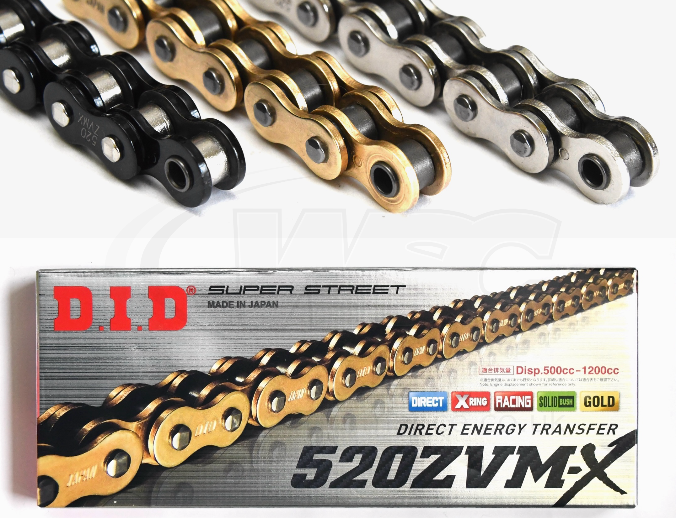 DID 520 ZVM-X Super Street Extra Heavy Duty Chain 110 Links - Choice of Colour - Up to 1200cc