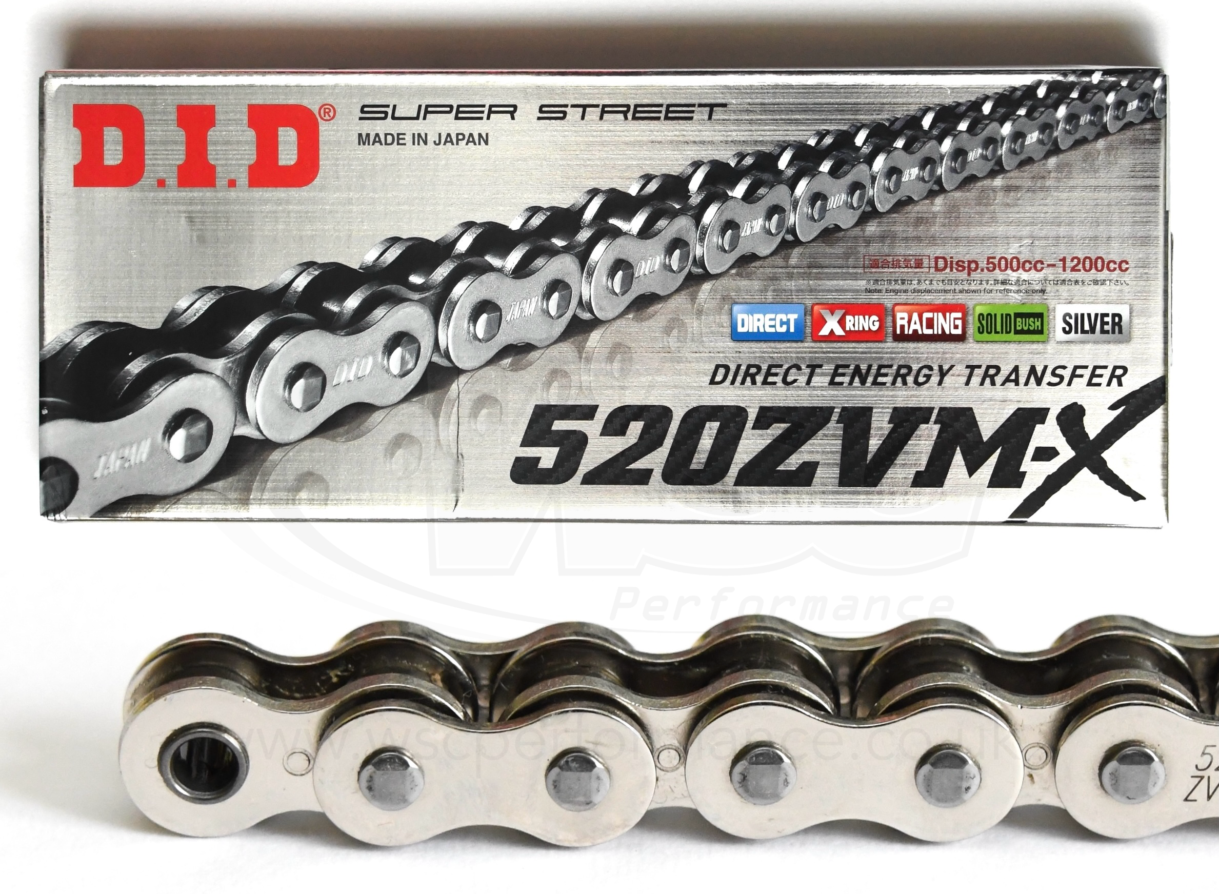 DID 520 ZVM-X Super Street Extra Heavy Duty Chain 110 Links - Choice of Colour - Up to 1200cc