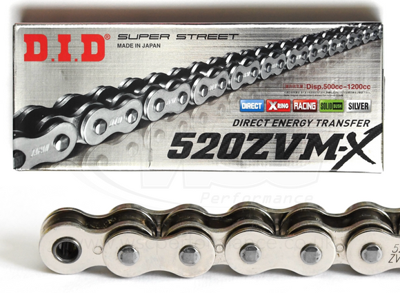 DID 520 ZVM-X Super Street Extra Heavy Duty Chain - Choice of Length and Colour - Up to 1200cc