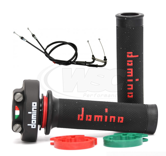 Domino XM2 Quick Action Throttle, Cable Kit & A010 Racing Grips for Aprilia RSV4 2009-2015 - No Grips