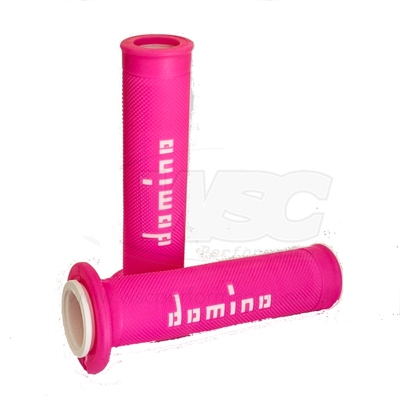 Domino A010 Dual Density Racing grips - Pink and White