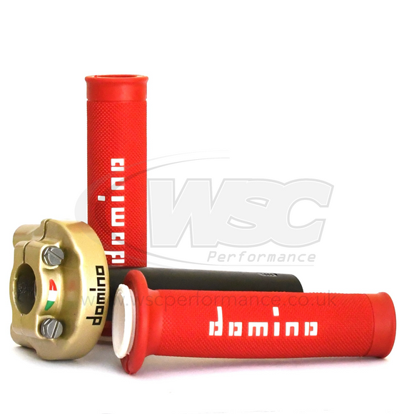 Domino XM2 Quick Action Throttle, Cable Kit & A010 Racing Grips for Aprilia RSV4 2009-2015 - No Grips