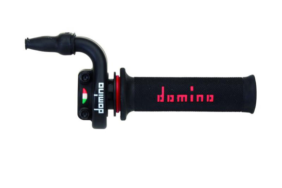 Domino Black KRR 03 Quick Action Throttle With A010 Grips and Domino Universal Cable Kit 5432.96