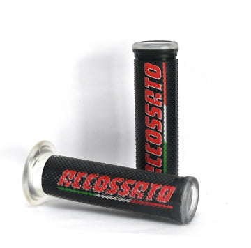 Accossato Racing Grips - Clear with Black and Red grip - GR002 - Open Ended