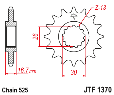 JT Steel Rubber Bushed Front Sprocket JTF1370.15RB