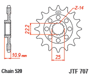 JT Steel Front Sprocket  JTF707.15
