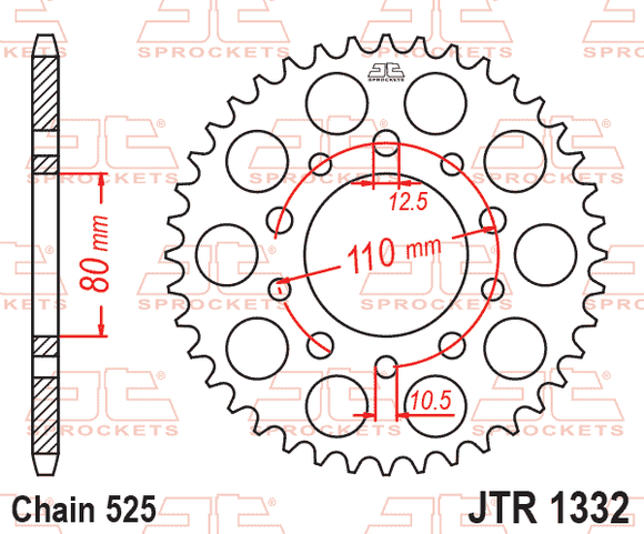 JT Steel Rear Sprocket - JTR1332.42