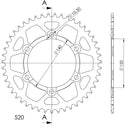 Supersprox Aluminium Rear Sprocket RAL-1490:45 - 45 Tooth - 520 Pitch (520, 120mm Centre, 140mm PCD - Dymag Wheels)-2