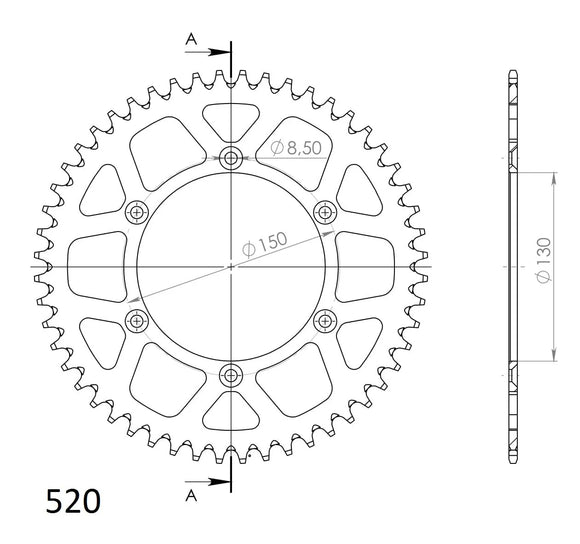Supersprox Aluminium Rear Sprocket RAL-245:50