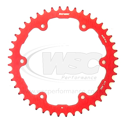 Supersprox Aluminium Rear Sprocket RAL-311_520:44-RED  - 520 Conversion Triumph Speed Triple 1200