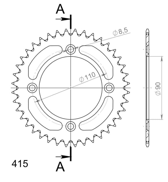 Supersprox Aluminium Rear Sprocket RAL-452:40