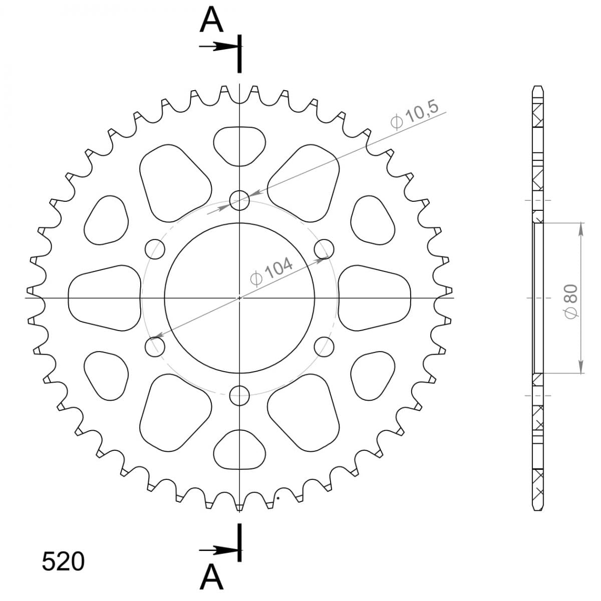 Supersprox Aluminium Rear Sprocket RAL-478:43