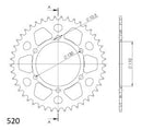 Supersprox Aluminium Rear Sprocket RAL-486:41 - 41 Tooth - 520 Pitch-4
