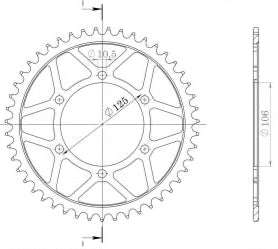 Supersprox Racing Steel Rear Sprocket RFE-2013:48-BLK - 520 Conversion