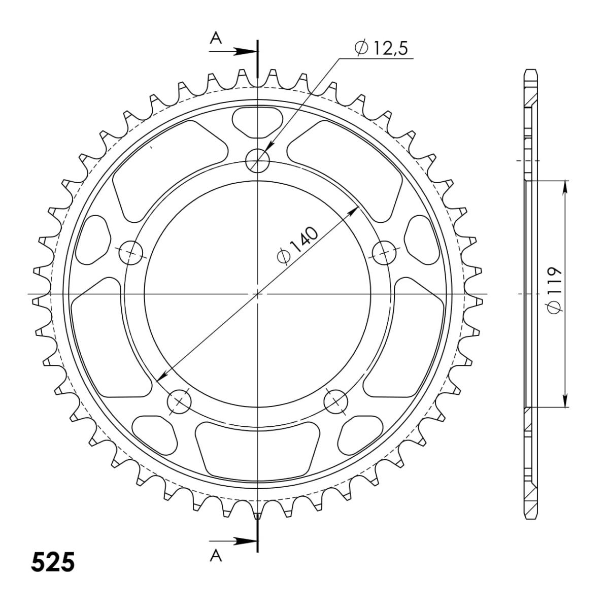 Supersprox Steel Rear Sprocket RFE-1790:45