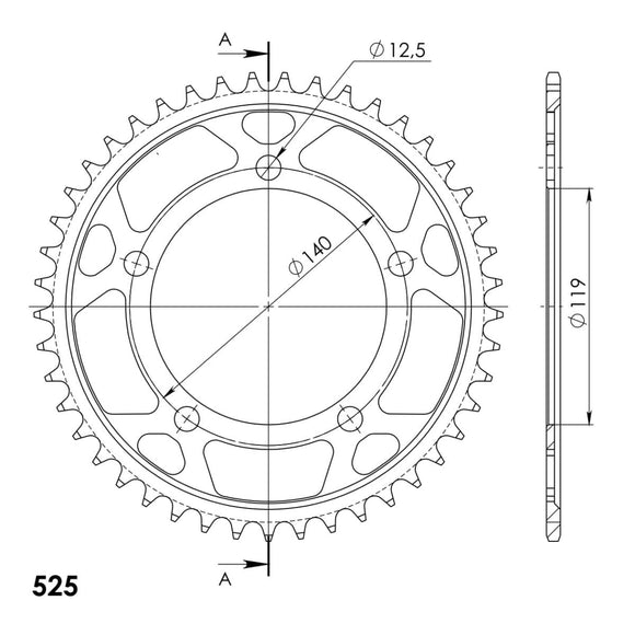 Supersprox Steel Rear Sprocket RFE-1790:45