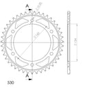 Supersprox Racing Steel Rear Sprocket RFE-1306:43-BLK-2
